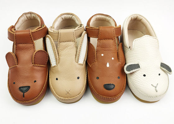 Non Slip 13.5cm 19.5cm Leather Baby Walking Shoes CE CPC