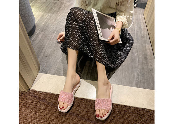 Summer Slippers for Women Sliver Black Pink Sandals Shoes Glitter Slippers