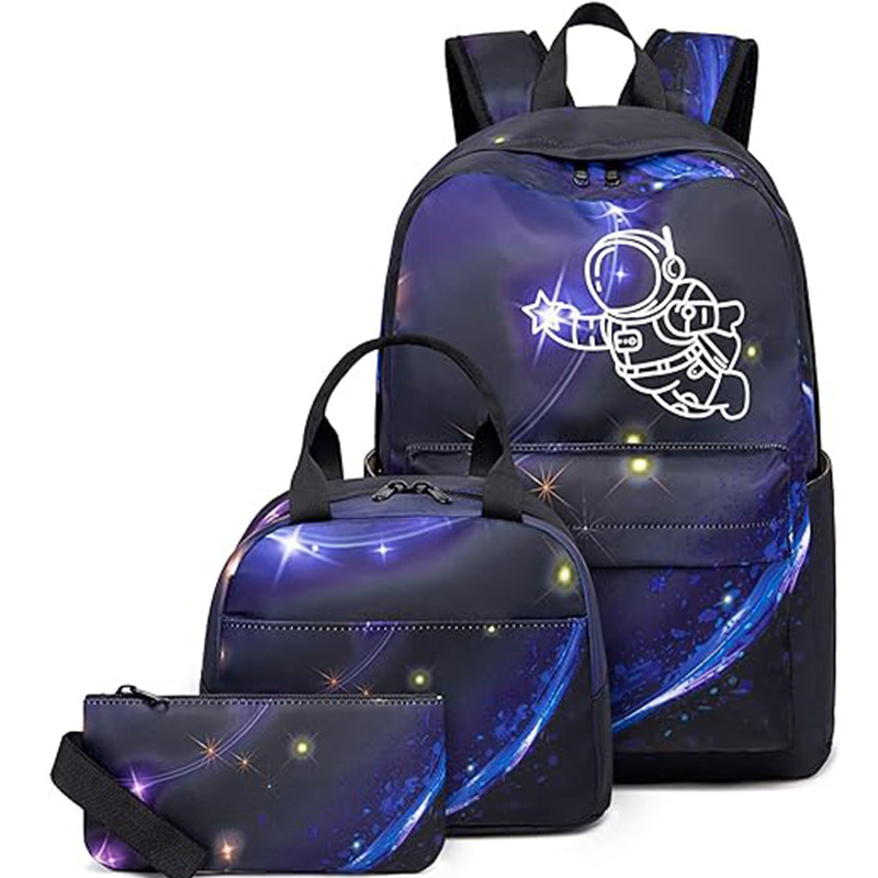Boys Teens Bookbag Travel Lunch Bag Pencil Case Schoolbag Fluorescent Trendy Bag