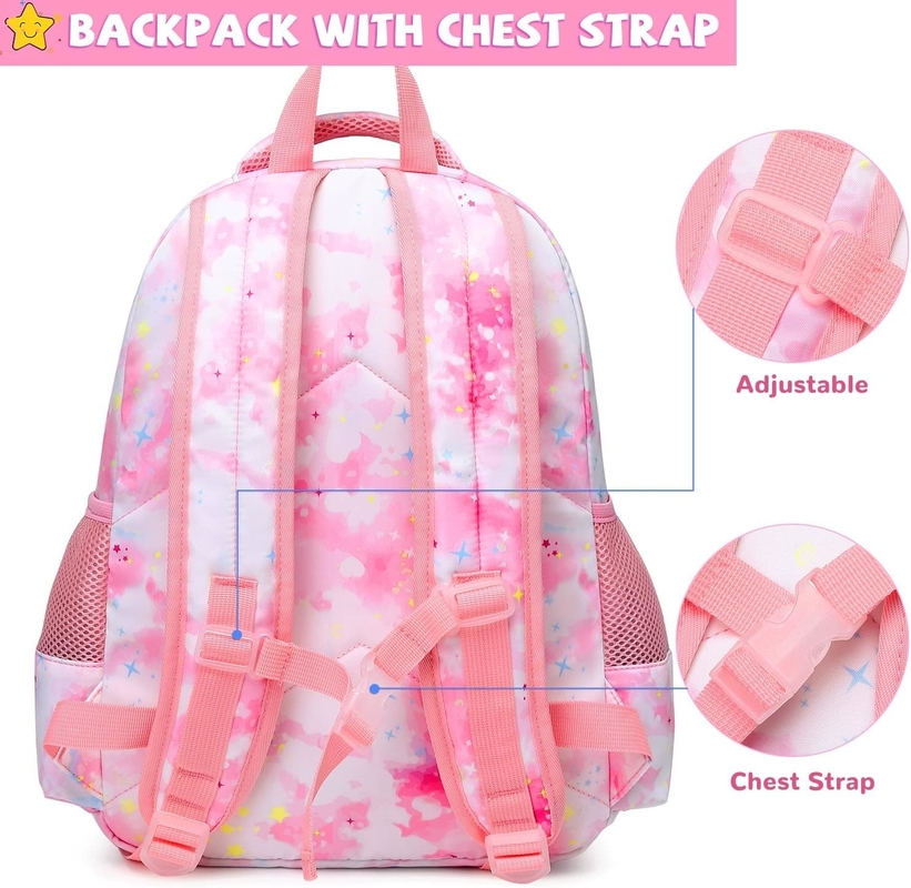 Polyester Kids School Backpack Mermaid School Bag Three Pieces Set