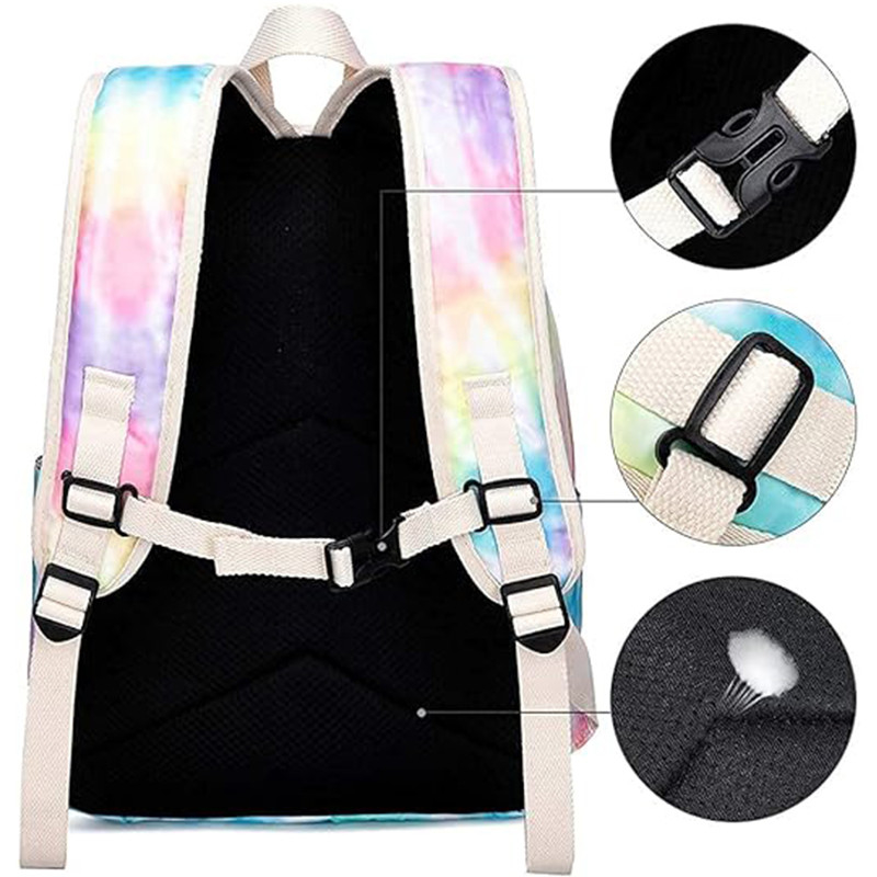 Custom Colorful Printing Girls Trendy Backpack With Lunch Bag Set Waterproof