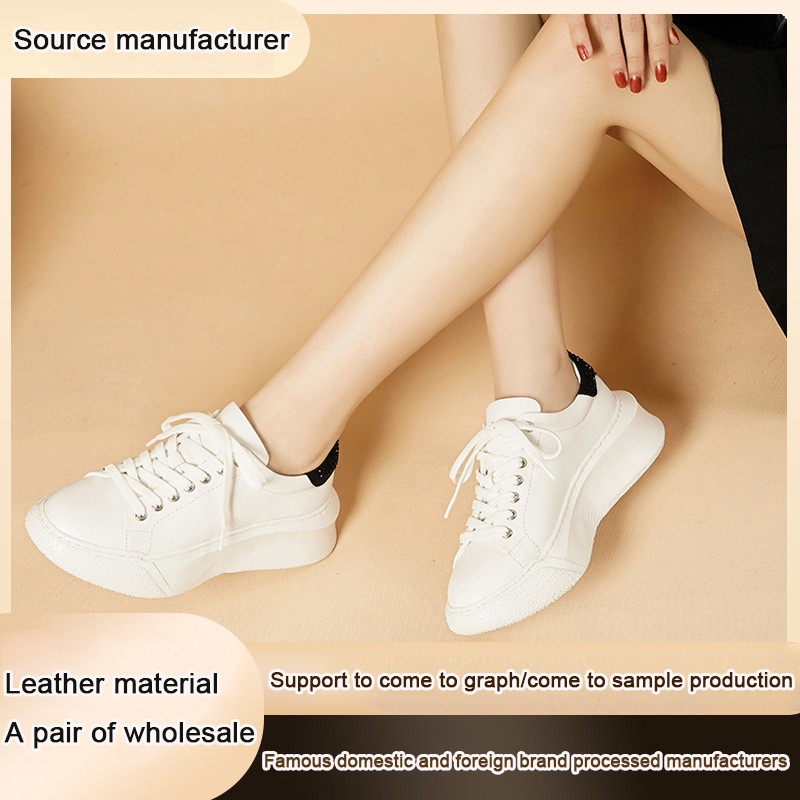 Custom Logo New Styles Trendy White Genuine Leather Sneakers Running Fitness Walking Sports Casual Shoes For Women