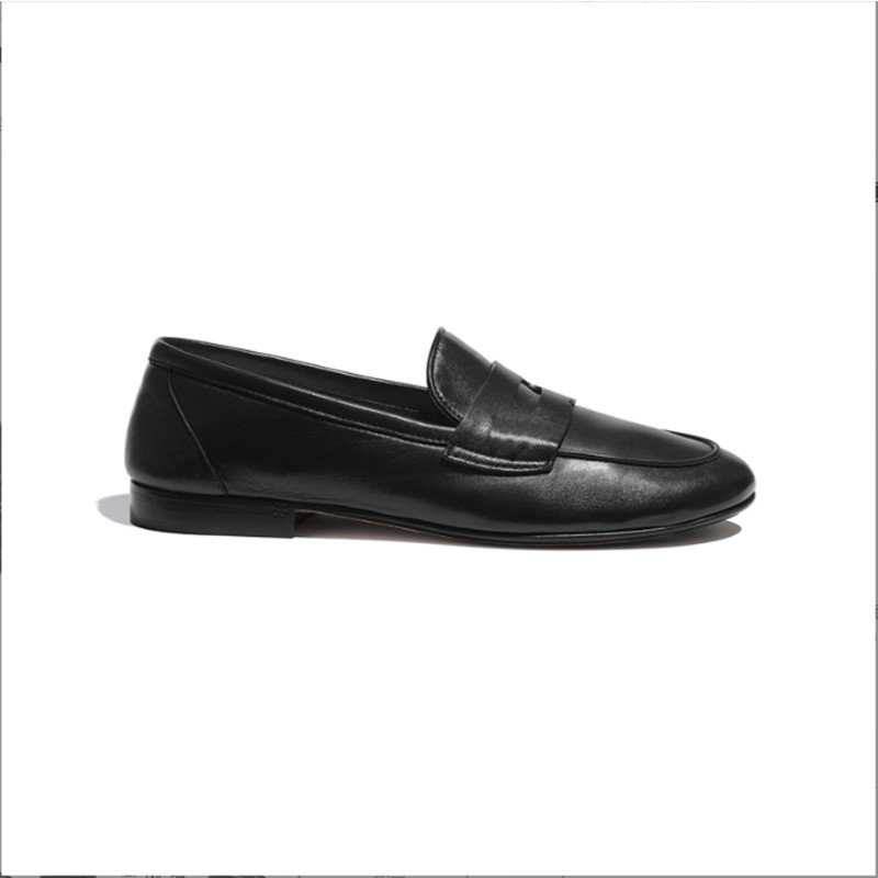 Women Shoes British Casual Leather Business Formal Shoes Comfortable Black Slip On Loafers