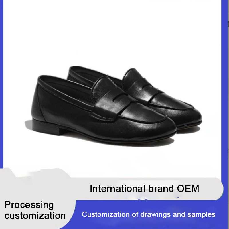 Women Shoes British Casual Leather Business Formal Shoes Comfortable Black Slip On Loafers