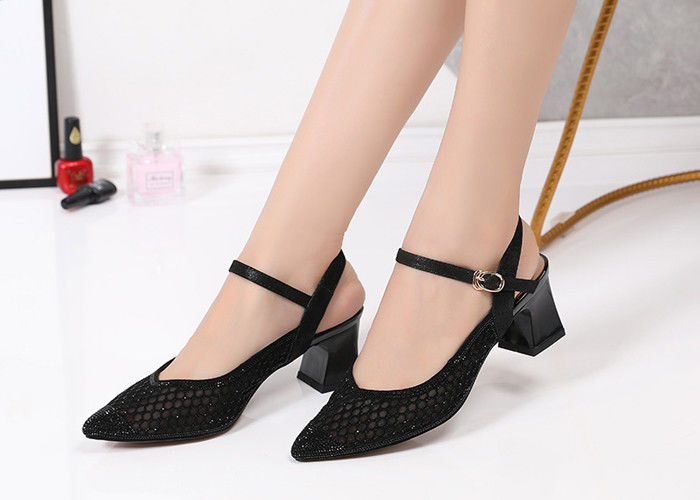 mesh pointed toe heels