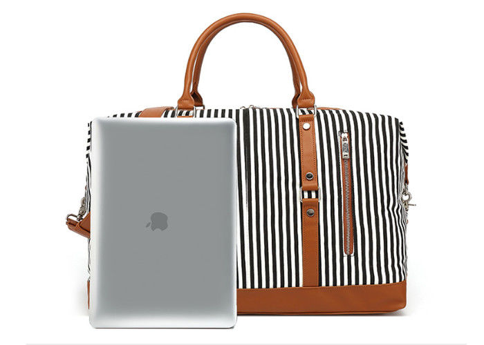 Blue White Striped Dirtproof Carry On Travel Bag