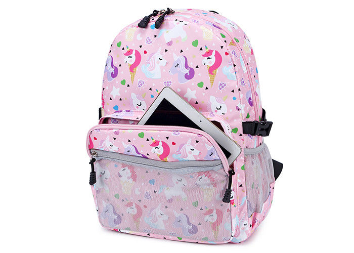 Soekidy Pink Unicorn Polyester Toddler School Backpack With Lunch Bag Pencil Case