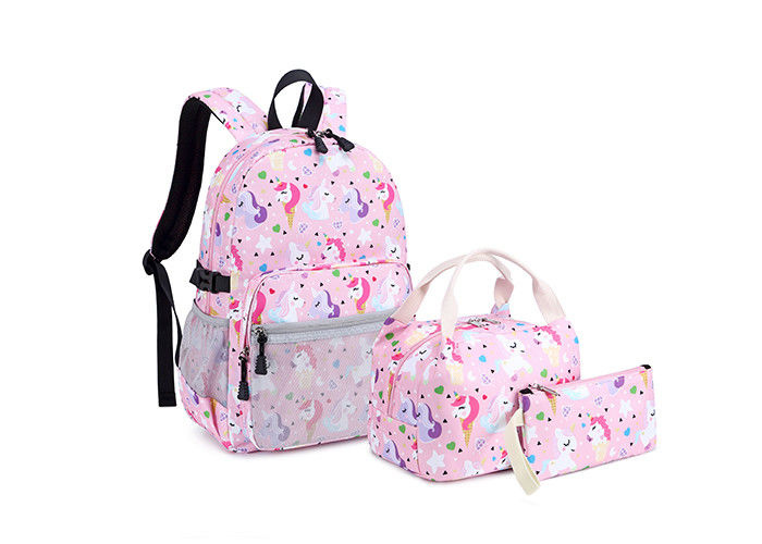 Pink Unicorn 3pcs Lightweight School Backpack Girls Backpack for Kids Schoolbag