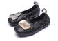 Cowhide Material Slip On Ballet Shoes