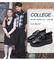 Black Leather Flat Casual Kids School Uniform Shoes