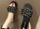 Womens Shoes Black Slipper Bling Crystal Outside Slipper Lady Fancy Slipper