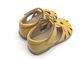 Soft Kids Shoes With Mirrored Cowhide Leather Yellow Sandals for Girls